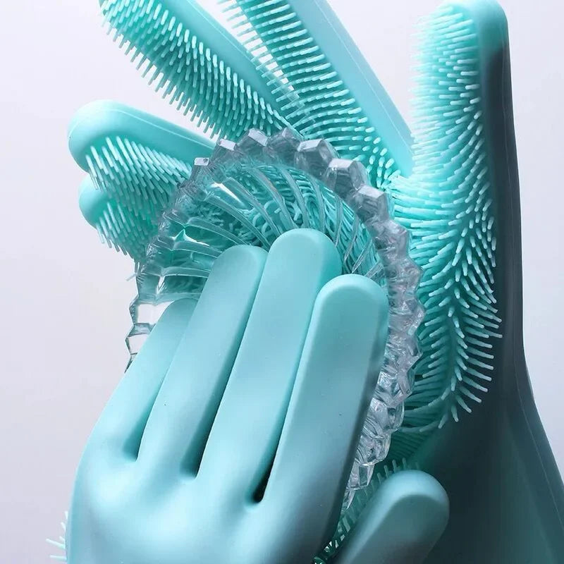 2pcs Silicone/PVC Cleaning Gloves - Star El Helal