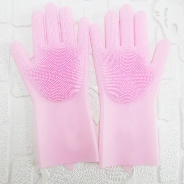 2pcs Silicone/PVC Cleaning Gloves - Star El Helal
