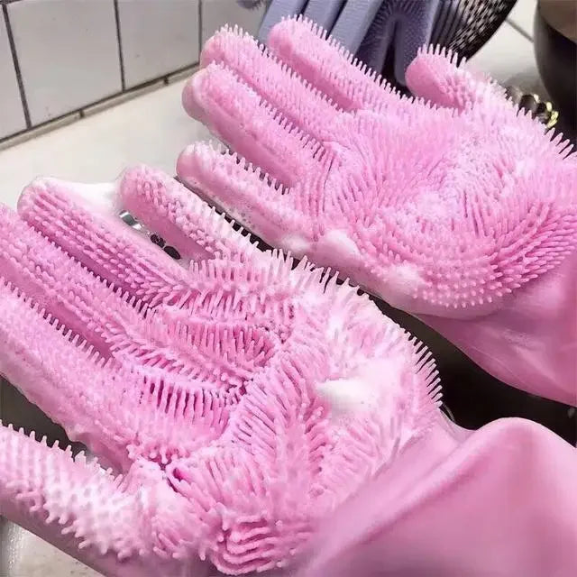 2pcs Silicone/PVC Cleaning Gloves - Star El Helal