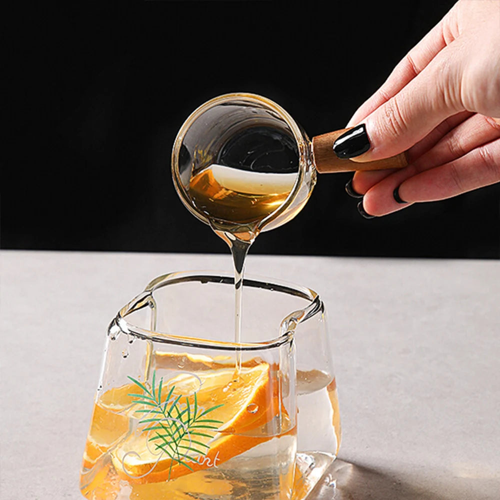Wood Handle Glass Espresso Measuring - Star El Helal