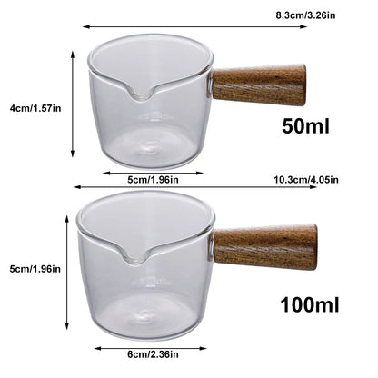 Wood Handle Glass Espresso Measuring - Star El Helal