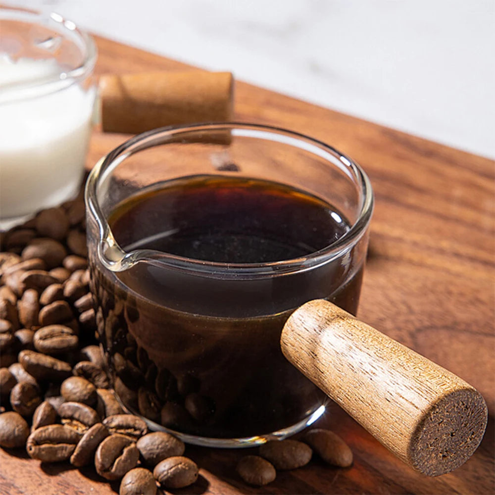 Wood Handle Glass Espresso Measuring - Star El Helal
